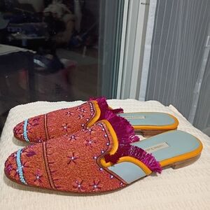 Meher Kakalia's Slipper is hand crafted  leather and embroidered .New Condition